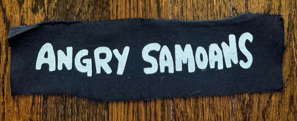 VINTAGE ‘00s 10” x 3” Angry Samoans Screen Printed Canvas Logo Band Patch PUNK